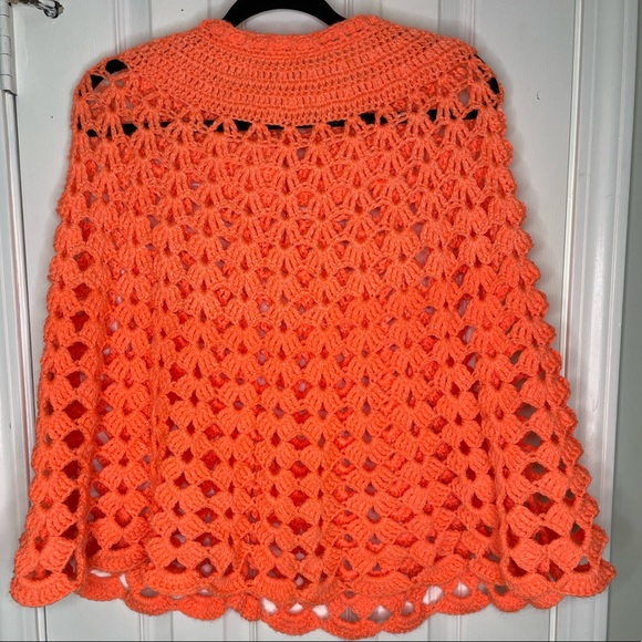 Vintage Hand Made Crochet Poncho Cape | One Size - Picture 3 of 4